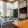 a living room with a fireplace