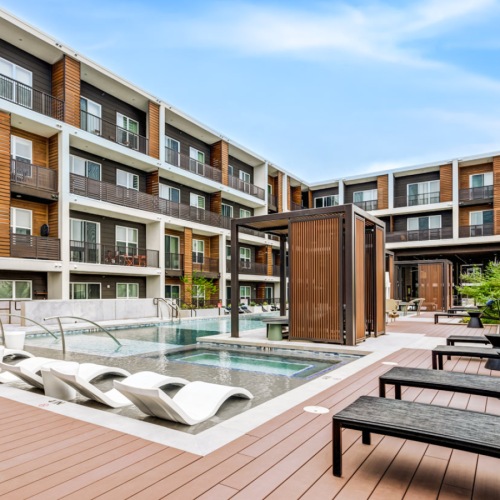 Resort-style swimming pool